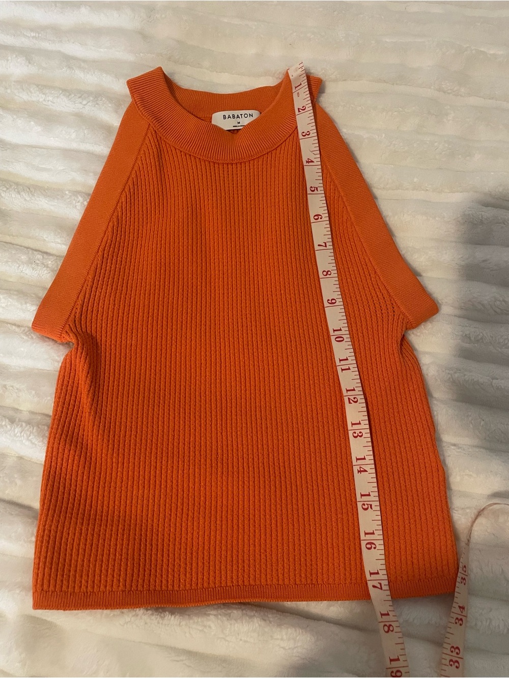 Babaton Sleeveless Ribbed Tank Top - Bright Orange - Picture 5 of 8